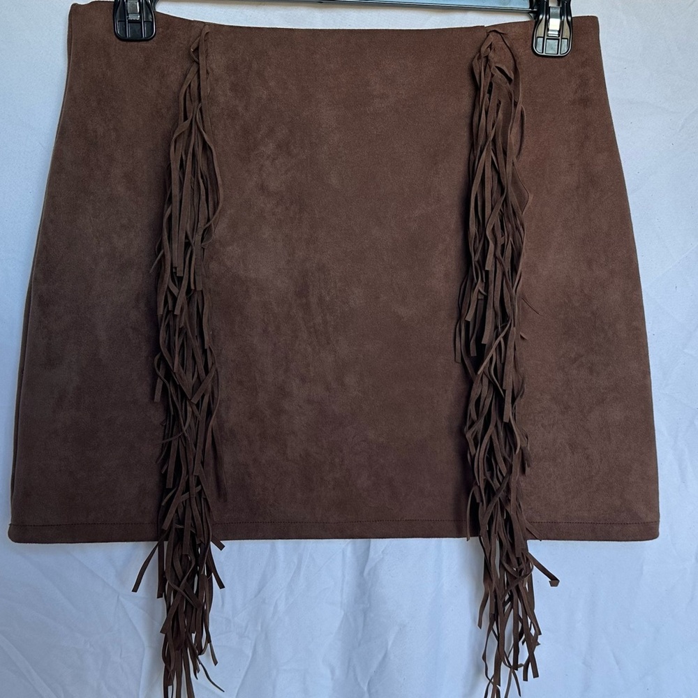 Brown Western Mini Skirt